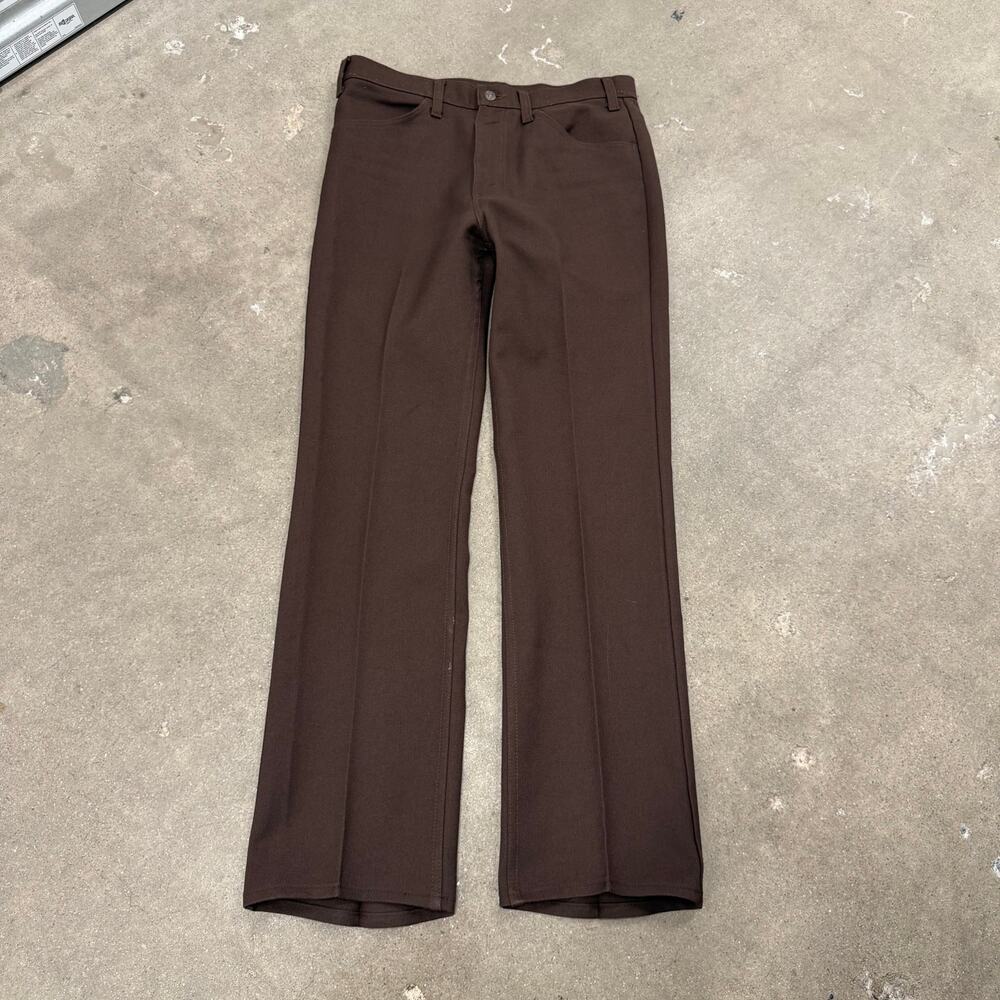 Vintage 70s Levis Bootcut 517 Slacks Brown Pants Western Men 33x32 USA Talon 42